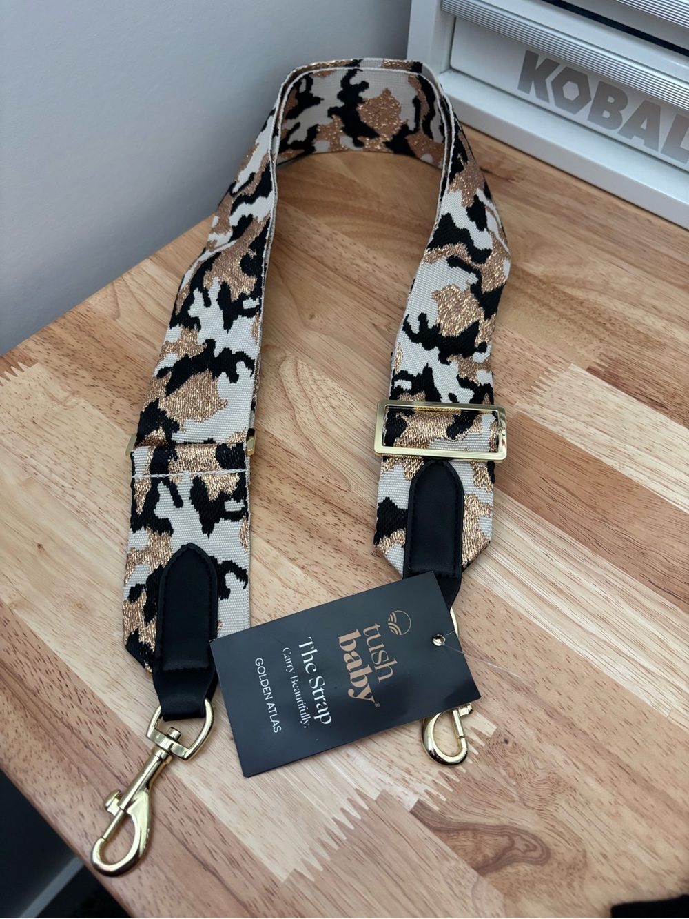Tush Baby Gold & Black Leopard Print Strap